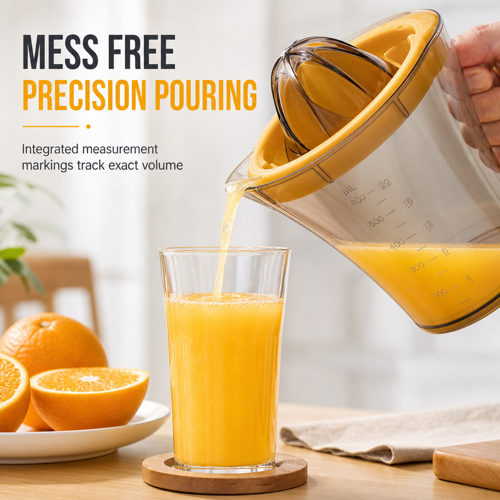 🥳2026 HOT SALE🥳💞50K+ SOLD! 🍊🛡️ Tired of wobbly juicers tipping over & wasting juice? Portable Manual Juicer – secure rubber base ring keeps cup steady, mess-free pouring spout. Squeeze fresh citrus without spills! 💪✨