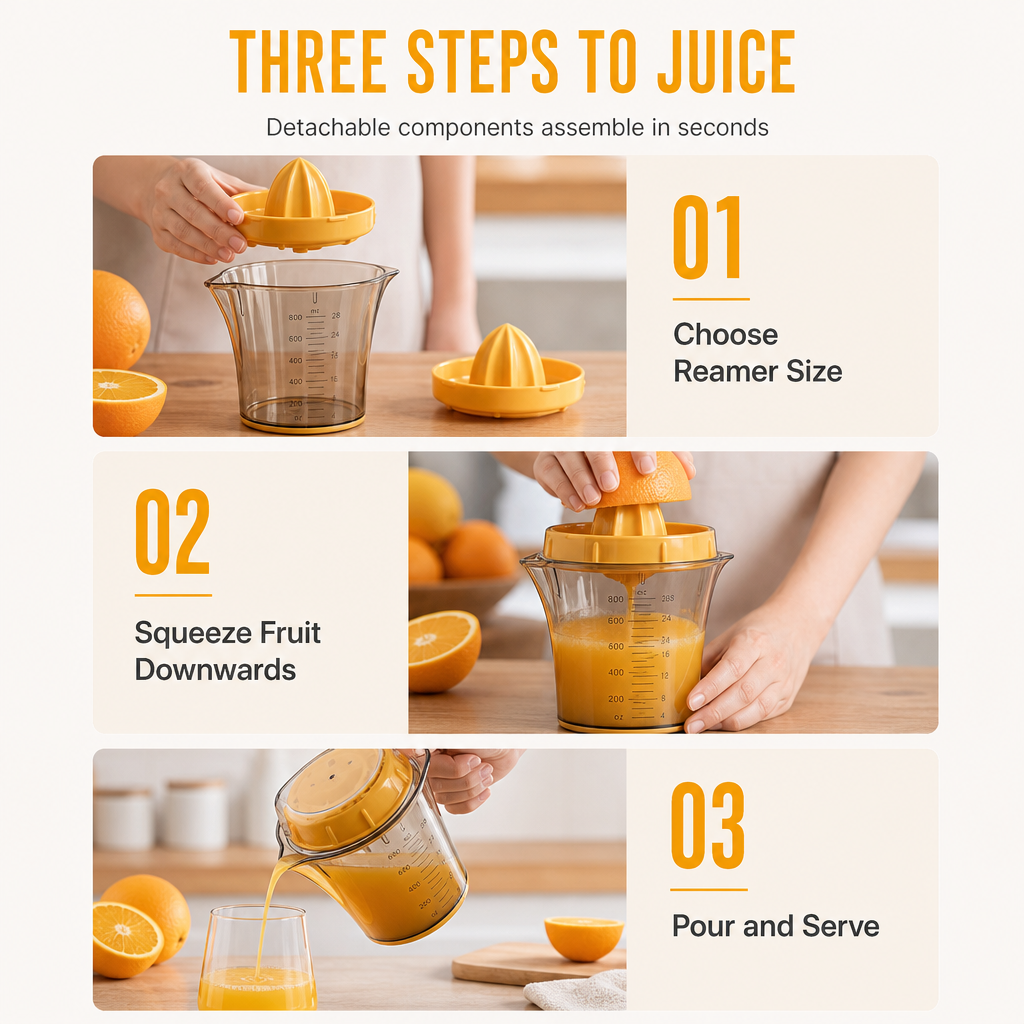 🥳2026 HOT SALE🥳💞50K+ SOLD! 🍊🛡️ Tired of wobbly juicers tipping over & wasting juice? Portable Manual Juicer – secure rubber base ring keeps cup steady, mess-free pouring spout. Squeeze fresh citrus without spills! 💪✨