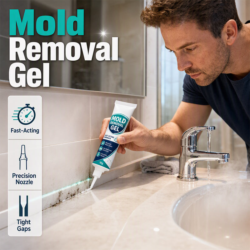 🥳2026 HOT SALE🥳💞50K+ SOLD! 🧽✨ Mildew Stain Cleaning Gel – precision tip targets grout, caulk & seams. Clinging gel stays put, no more scrubbing hard-to-reach mould! 🚿✅