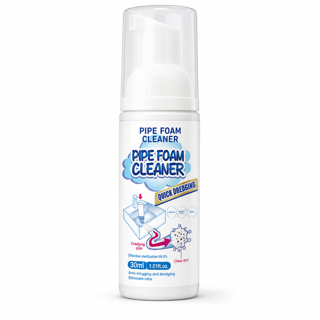 🥳2026 HOT SALE🥳💞50K+ SOLD! 🚿💨 Pipe Foam Cleaner – expanding foam dissolves grease & clears U-bend clogs fast. Kills foul odours too – watch standing water drain instantly! 🧼✅