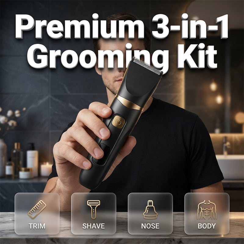 🥳2026 HOT SALE🥳💞50K+ SOLD! 👃✂️ LIMITED-TIME 50% OFF! 3-in-1 Grooming Kit – painless nose & ear hair trimmer with dual-edge blades. Also shaves & details – one tool for head-to-toe grooming! 🔋✨