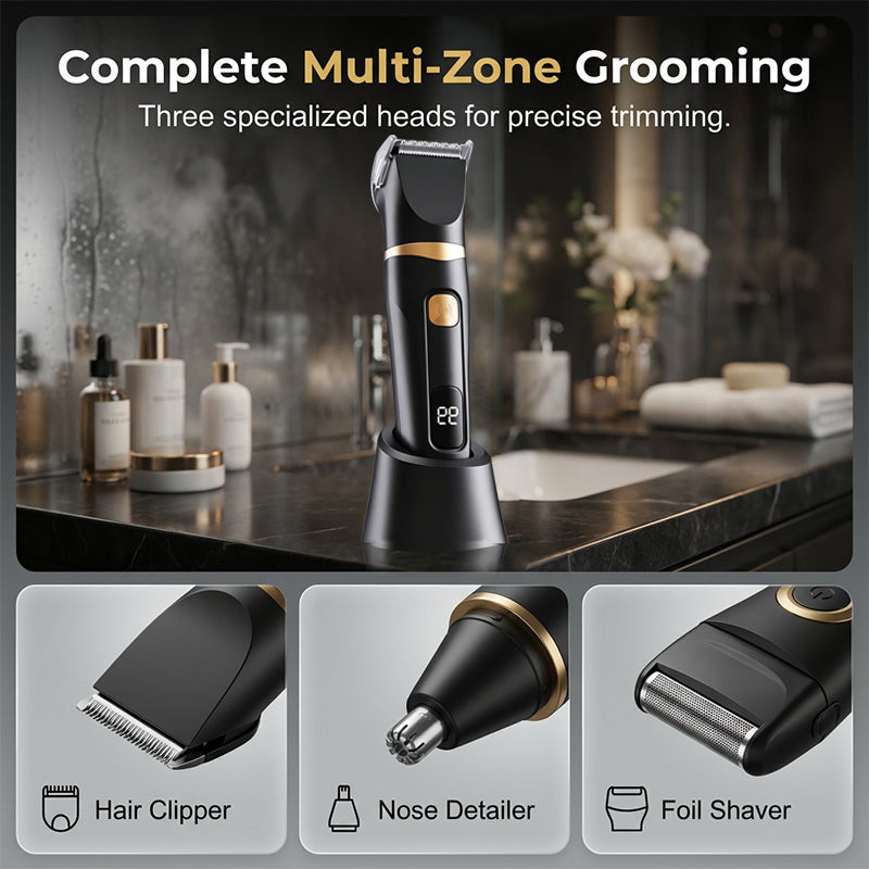 🥳2026 HOT SALE🥳💞50K+ SOLD! 👃✂️ LIMITED-TIME 50% OFF! 3-in-1 Grooming Kit – painless nose & ear hair trimmer with dual-edge blades. Also shaves & details – one tool for head-to-toe grooming! 🔋✨
