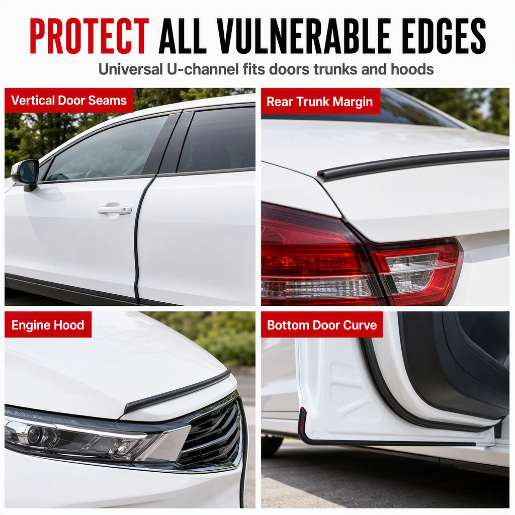 🥳2026 HOT SALE🥳💞50K+ SOLD! 🚗🛡️ Car Door Guard Strip – dual-layer impact shield protects door edges from parking scrapes & wall bumps. Universal fit, installs in minutes – no drills! 🔧✅