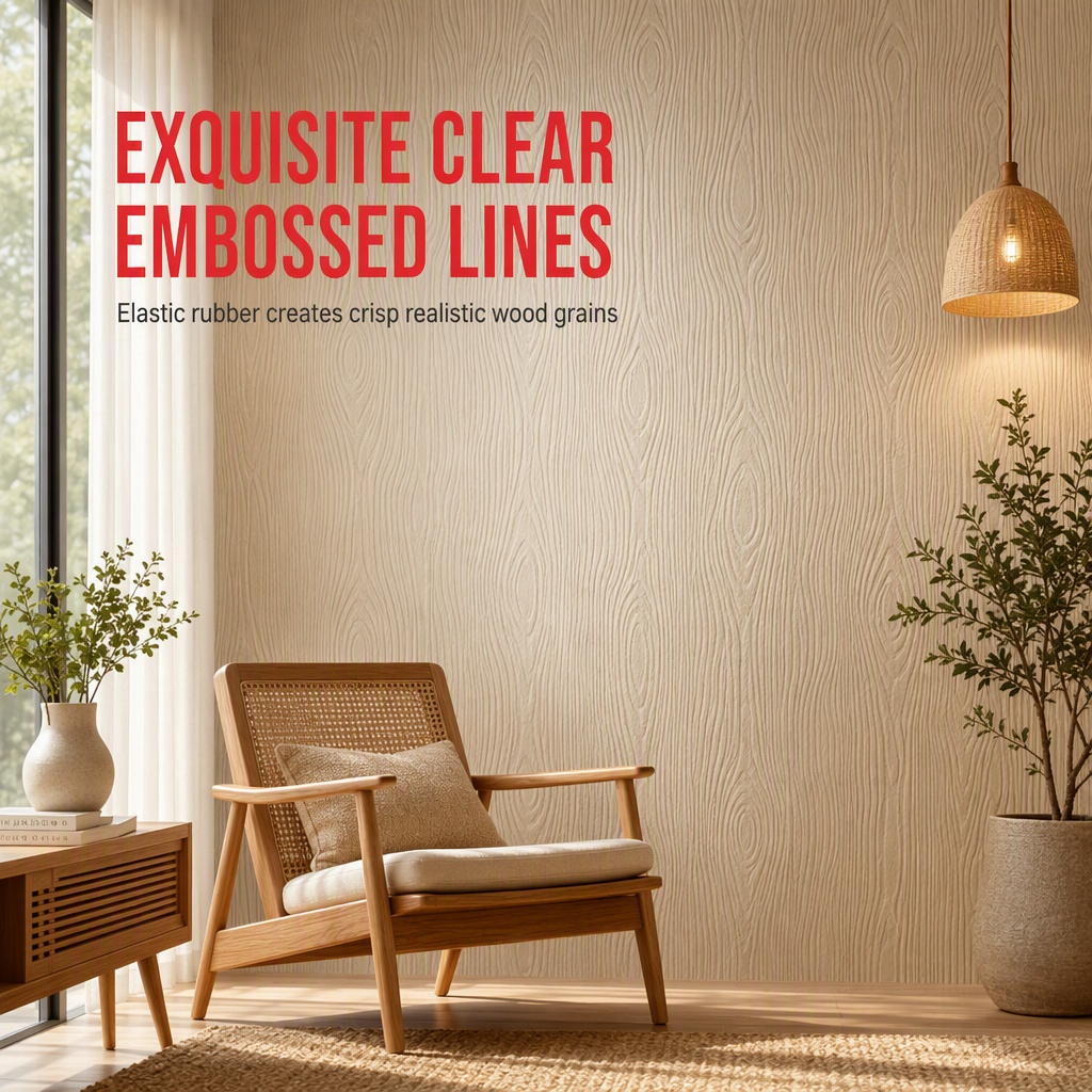 🥳2026 HOT SALE🥳💞50K+ SOLD! 🎨🪵 Embossing Roller – create wood grain walls easily, sturdy frame for even pressure. Washable & reusable, transform plain walls instantly! 🏠✨