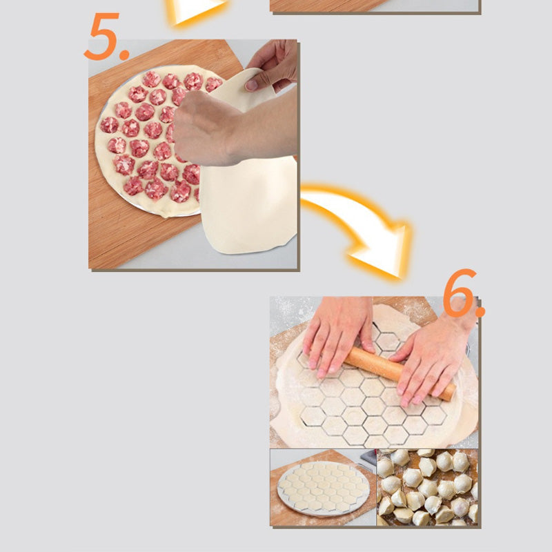 🥳2026 HOT SALE🥳💞50K+ SOLD! 🥟🛡️ Aluminum Dumpling Mold – 37 clear cavities shape perfect dumplings without hand strain. Sturdy support prevents deformation – no more broken dumplings! 🍽️✅