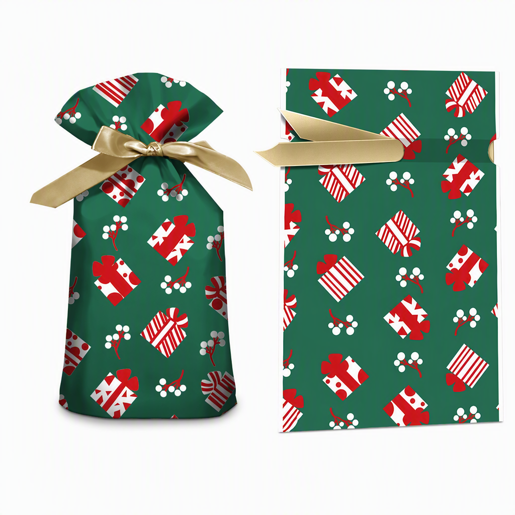 🥳2026 HOT SALE🥳💞50K+ SOLD! 🎄🎁 50% OFF! Christmas Drawstring Gift Bags with Ribbon (50 Pcs) – pull-and-tie, sturdy flat bottom, durable PEVA. Quick festive packaging! 🛡️✅