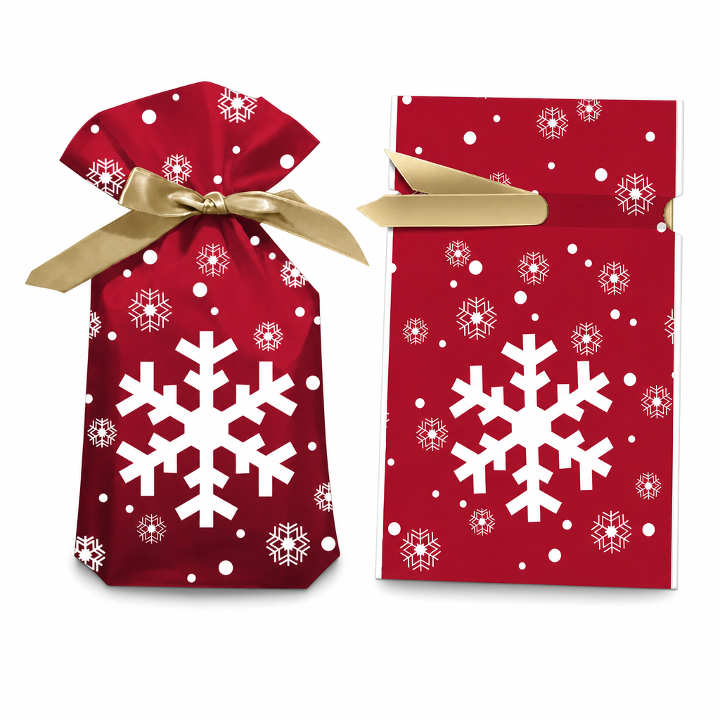🥳2026 HOT SALE🥳💞50K+ SOLD! 🎄🎁 50% OFF! Christmas Drawstring Gift Bags with Ribbon (50 Pcs) – pull-and-tie, sturdy flat bottom, durable PEVA. Quick festive packaging! 🛡️✅