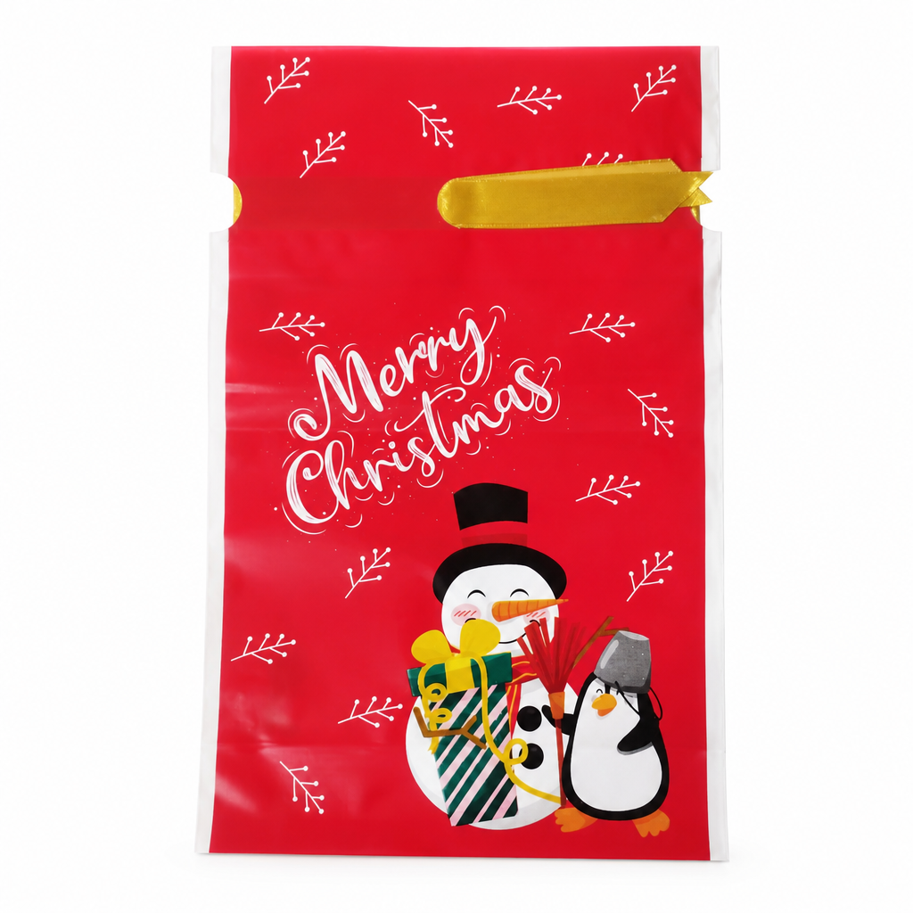 🥳2026 HOT SALE🥳💞50K+ SOLD! 🎄🎁 50% OFF! Christmas Drawstring Gift Bags with Ribbon (50 Pcs) – pull-and-tie, sturdy flat bottom, durable PEVA. Quick festive packaging! 🛡️✅