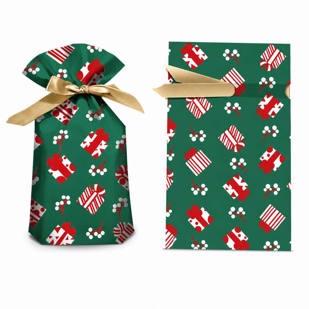 🥳2026 HOT SALE🥳💞50K+ SOLD! 🎄🎁 50% OFF! Christmas Drawstring Gift Bags with Ribbon (50 Pcs) – pull-and-tie, sturdy flat bottom, durable PEVA. Quick festive packaging! 🛡️✅