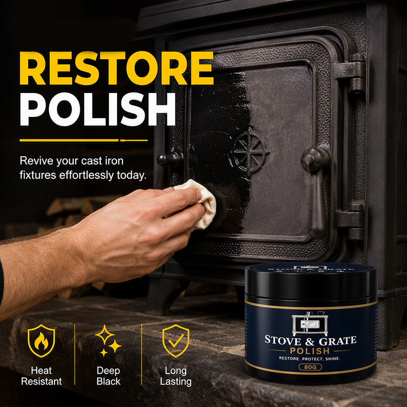 🥳2026 HOT SALE🥳💞50K+ SOLD! 🔥🖤 Cast Iron Stove Polish – restores rich black gloss, protects against rust & heat. Includes sponge – makes old stoves look new again! 🏠✨