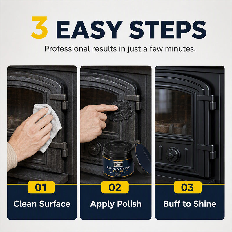 🥳2026 HOT SALE🥳💞50K+ SOLD! 🔥🖤 Cast Iron Stove Polish – restores rich black gloss, protects against rust & heat. Includes sponge – makes old stoves look new again! 🏠✨