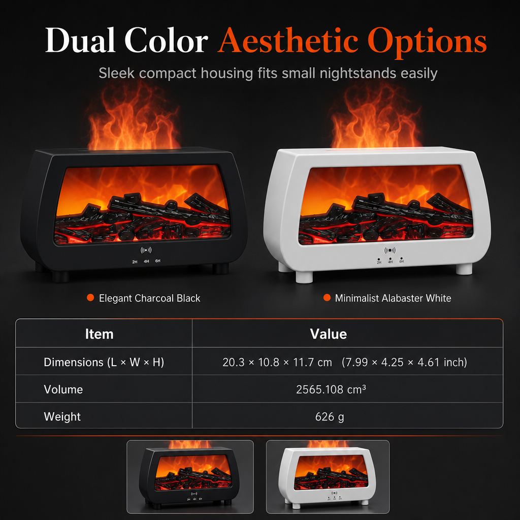 🥳2026 HOT SALE🥳💞50K+ SOLD! 🔥💨 50% OFF! Fireplace Flame Humidifier & Aromatherapy Diffuser – music sync lights, ultra quiet, auto shut-off. Cosy ambience for bedroom & office! 🌙✨