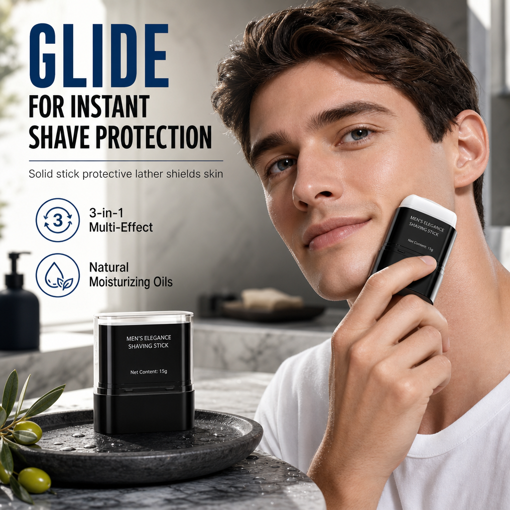 🥳2026 HOT SALE🥳💞50K+ SOLD! 🪒✨ 50% OFF! Men's 3-in-1 Shaving & Skincare Stick – lubricating oils protect from cuts, plant oils moisturize, waterproof lather. No brush needed! 🛡️💪