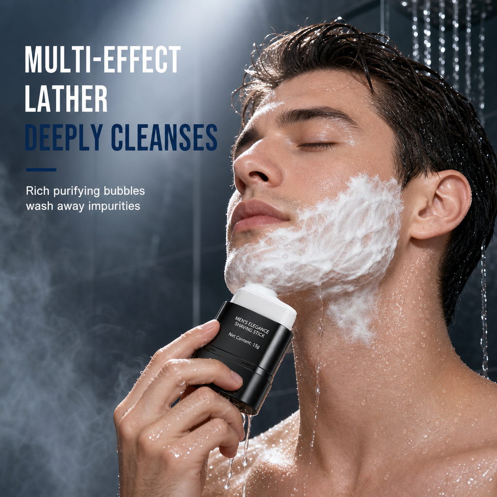 🥳2026 HOT SALE🥳💞50K+ SOLD! 🪒✨ 50% OFF! Men's 3-in-1 Shaving & Skincare Stick – lubricating oils protect from cuts, plant oils moisturize, waterproof lather. No brush needed! 🛡️💪