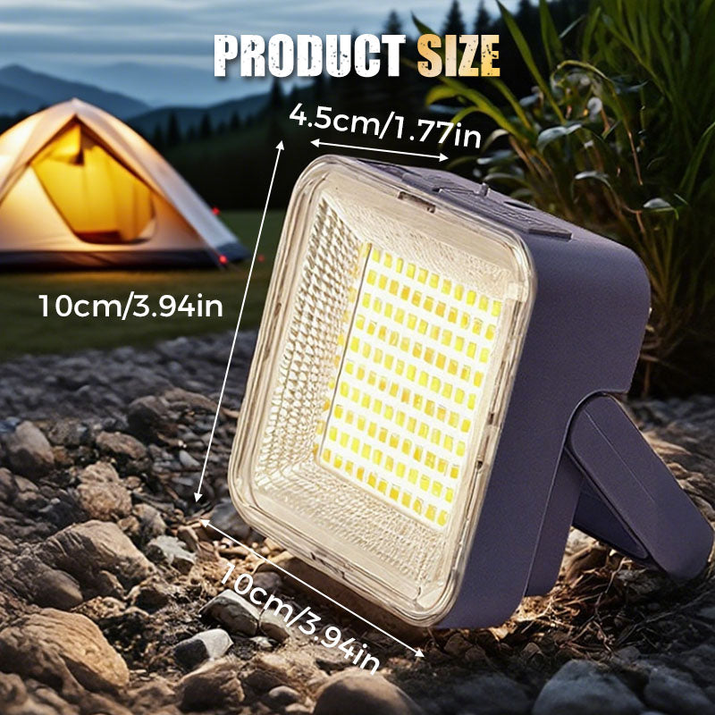 🥳2026 HOT SALE🥳💞50K+ SOLD! ☀️🔋 Portable Solar Camping Light – 50W ultra-bright, 3 light modes, solar & Type-C charging. IPX4 waterproof, doubles as power bank. Magnetic + hook mount. Light up any adventure! 🏕️💪
