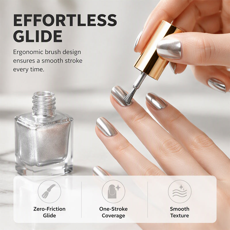🥳2026 HOT SALE🥳💞50K+ SOLD! 💅✨ 50% OFF! Galaxy Chrome Silver Nail Polish – air-dry, high-shine mirror finish, salon-quality at home. No lamp needed! 💎🧊