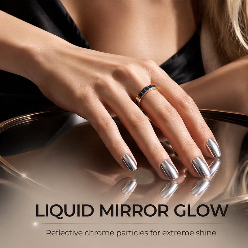 🥳2026 HOT SALE🥳💞50K+ SOLD! 💅✨ 50% OFF! Galaxy Chrome Silver Nail Polish – air-dry, high-shine mirror finish, salon-quality at home. No lamp needed! 💎🧊