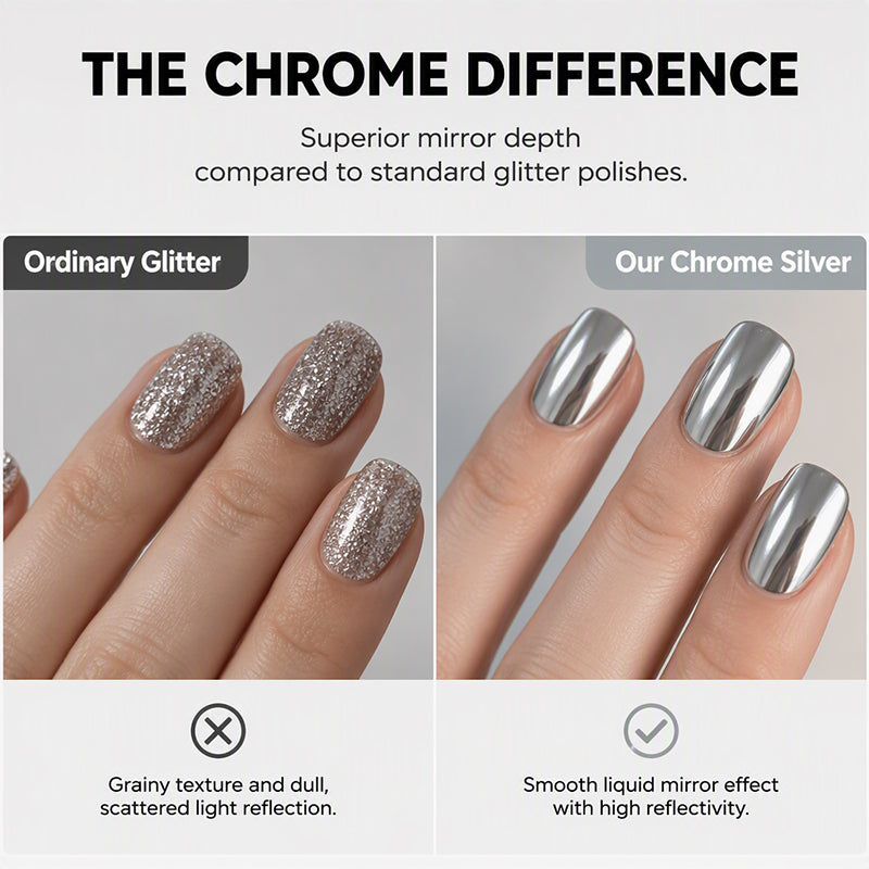 🥳2026 HOT SALE🥳💞50K+ SOLD! 💅✨ 50% OFF! Galaxy Chrome Silver Nail Polish – air-dry, high-shine mirror finish, salon-quality at home. No lamp needed! 💎🧊