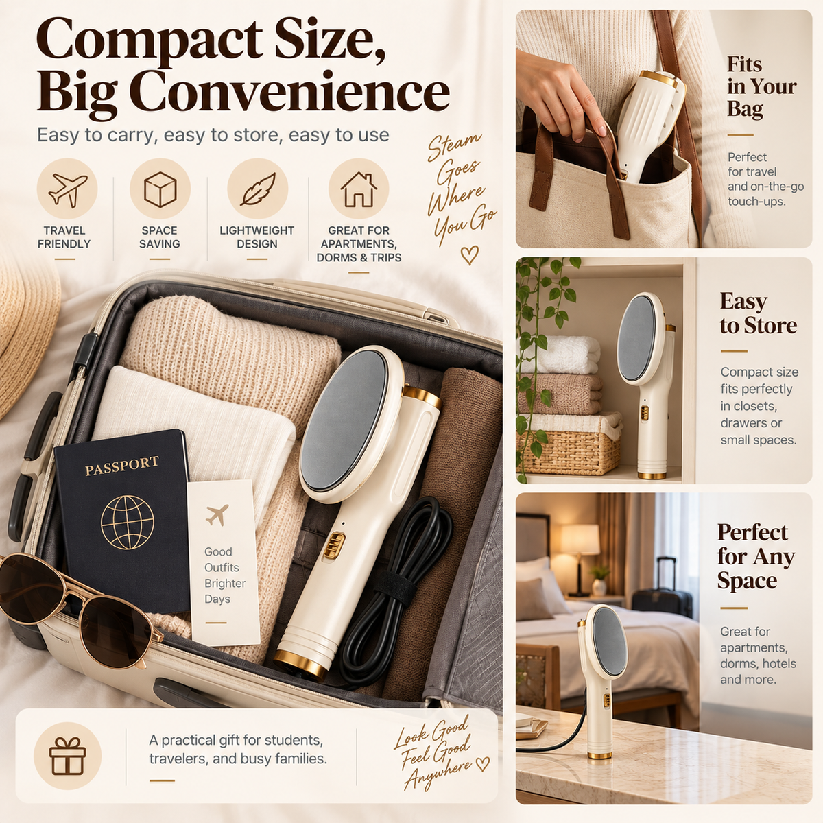 🥳2026 HOT SALE🥳💞50K+ SOLD! 👔💨 50% OFF! Handheld Garment Steamer – 20s heat-up, dry & wet modes, leak-proof. Remove wrinkles in minutes – step out sharp every morning! 🌫️✅