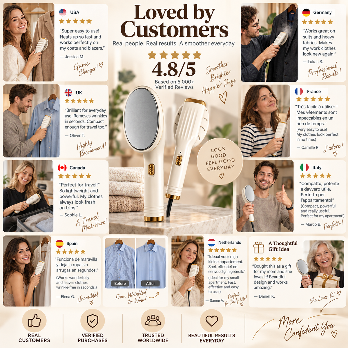 🥳2026 HOT SALE🥳💞50K+ SOLD! 👔💨 50% OFF! Handheld Garment Steamer – 20s heat-up, dry & wet modes, leak-proof. Remove wrinkles in minutes – step out sharp every morning! 🌫️✅