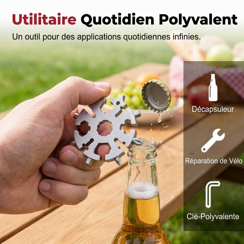 🥳2026 HOT SALE🥳💞50K+ SOLD! ❄️🔧 50% OFF! 20-in-1 Snowflake Multi-Tool – 20 tools in one pocket-sized design. Bottle opener, hex heads & screwdrivers. Steel, rust-resistant, keychain ready. Quick fixes anywhere! 🛡️💪