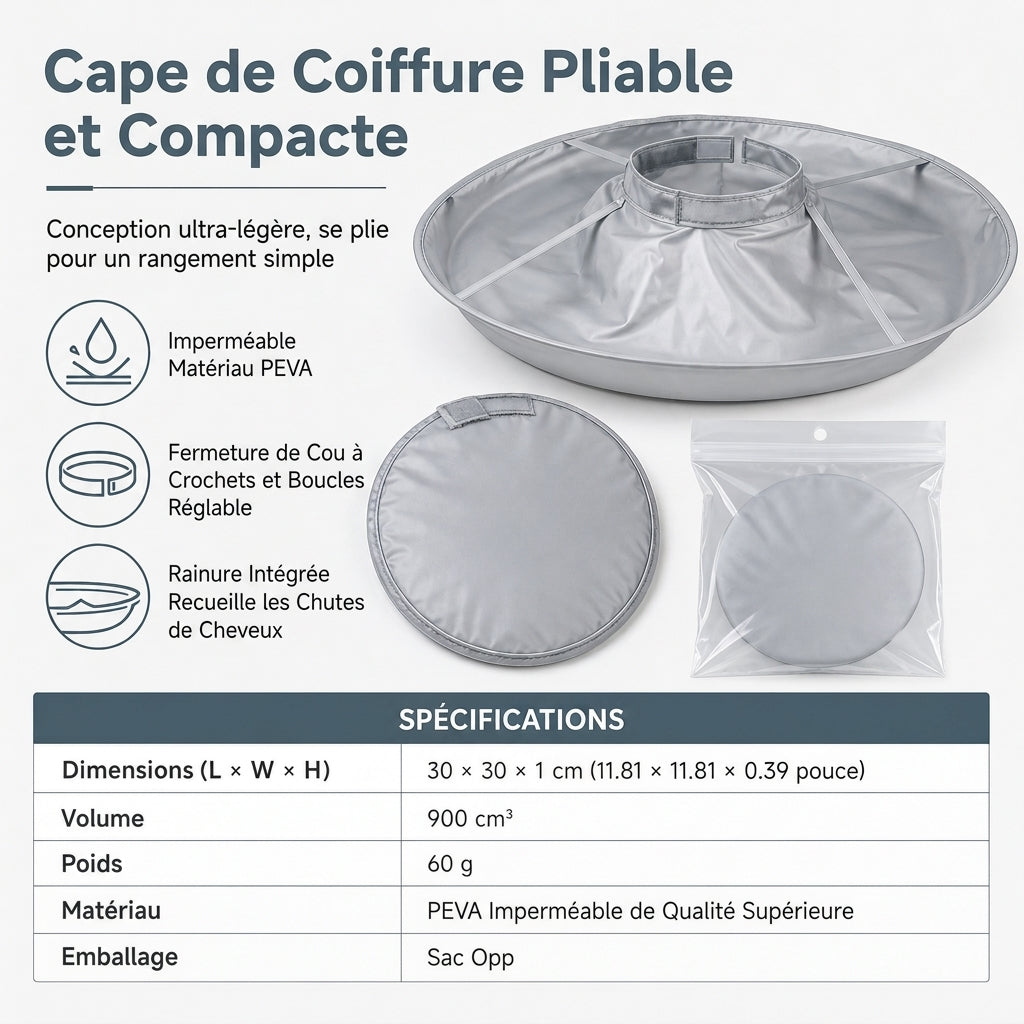 🥳2026 HOT SALE🥳💞50K+ SOLD! ✂️🧹 50% OFF! Hair Cutting Cape with Catcher – built-in groove traps clippings, no mess on clothes or floors. Waterproof, non-static, folds flat. Perfect for home trims & kids' cuts! 💇✅