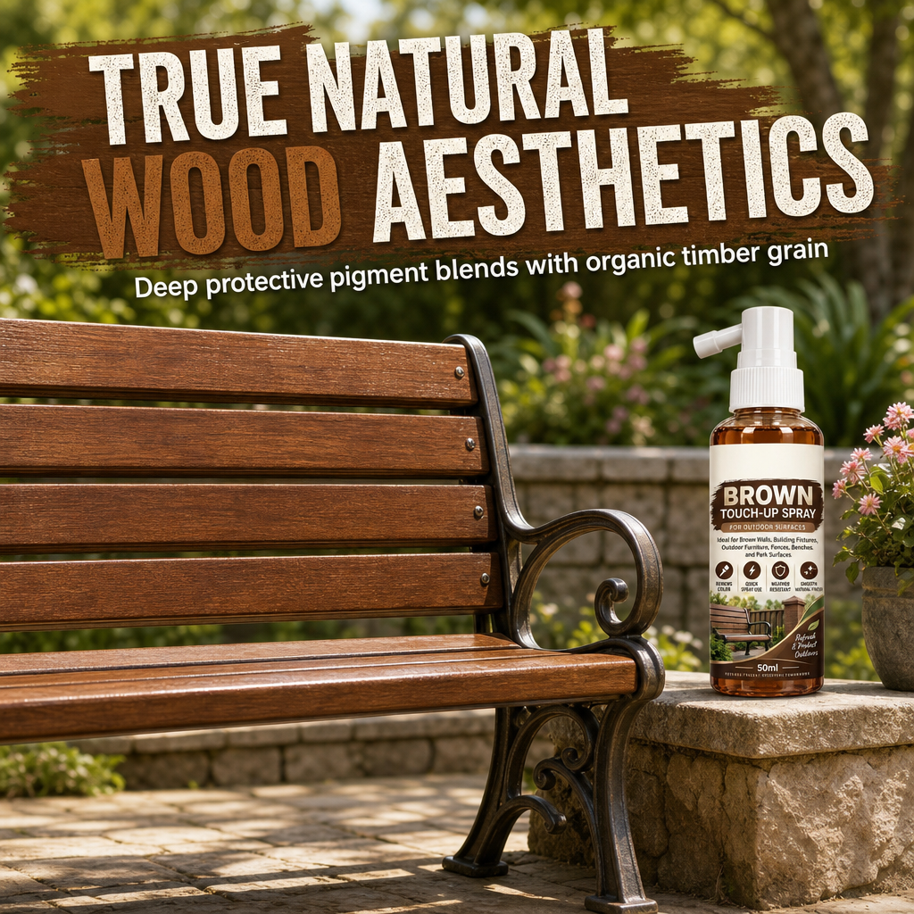 🥳2026 HOT SALE🥳💞50K+ SOLD! 🪵✨ 50% OFF! Brown Wood Touch-Up Spray – restores faded outdoor furniture, precision spray, waterproof & crack-free. Refresh your garden wood! 🛡️💪
