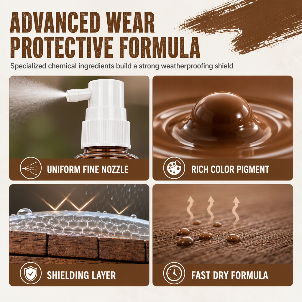 🥳2026 HOT SALE🥳💞50K+ SOLD! 🪵✨ 50% OFF! Brown Wood Touch-Up Spray – restores faded outdoor furniture, precision spray, waterproof & crack-free. Refresh your garden wood! 🛡️💪