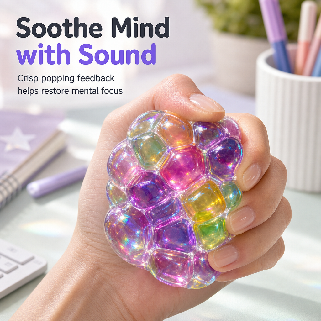 Aurora Colorful Beads Squishy Squeeze Ball