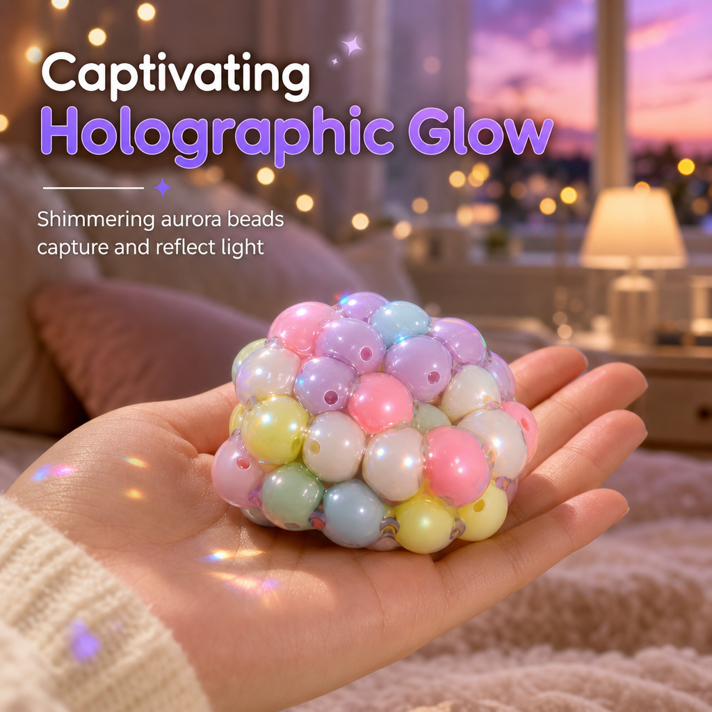 Aurora Colorful Beads Squishy Squeeze Ball