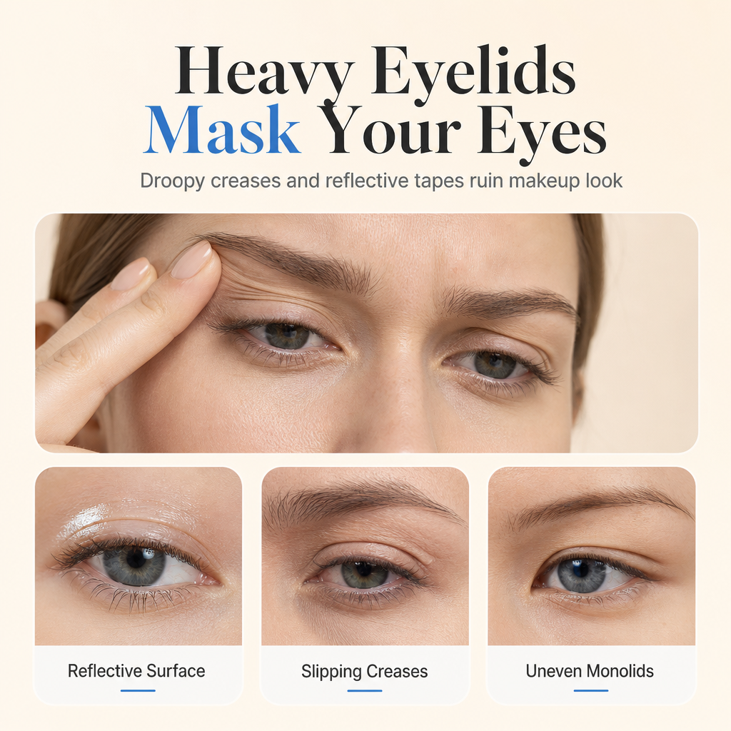 🥳2026 HOT SALE🥳💞50K+ SOLD! 👁️✨ Self-Adhesive Invisible Eyelid Tape – breathable matte mesh blends under makeup, lifts heavy lids naturally. 200pcs, 5 shapes, Y-tool included! 💖✅
