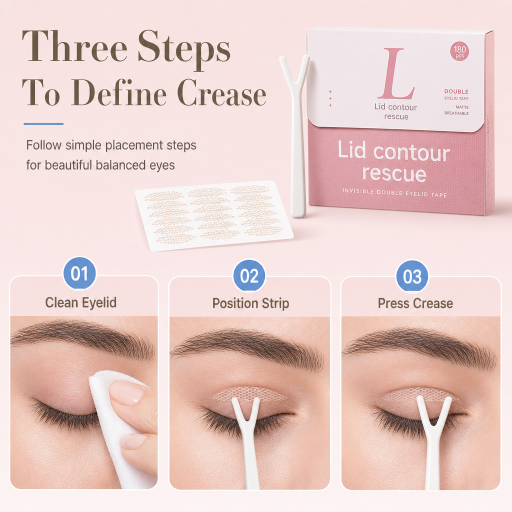 🥳2026 HOT SALE🥳💞50K+ SOLD! 👁️✨ Self-Adhesive Invisible Eyelid Tape – breathable matte mesh blends under makeup, lifts heavy lids naturally. 200pcs, 5 shapes, Y-tool included! 💖✅