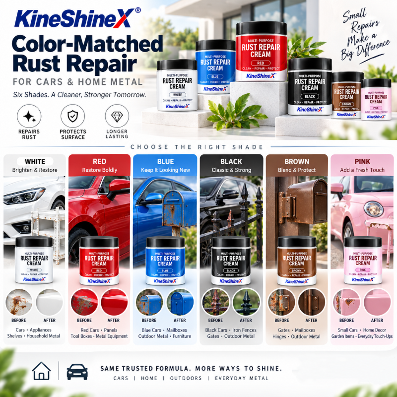 🥳2026 HOT SALE🥳💞50K+ SOLD! 🔧🛡️ 50% OFF! Multi-Purpose Rust Repair Cream – removes rust & protects metal, color-matched finish. For cars, gates & garden tools. 3-step easy fix! 🏠✅