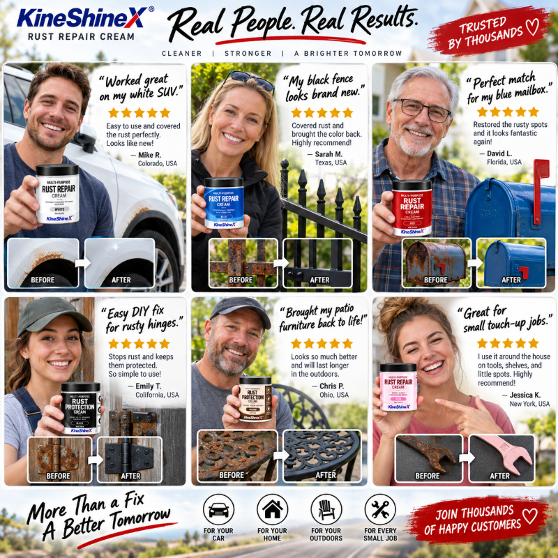 🥳2026 HOT SALE🥳💞50K+ SOLD! 🔧🛡️ 50% OFF! Multi-Purpose Rust Repair Cream – removes rust & protects metal, color-matched finish. For cars, gates & garden tools. 3-step easy fix! 🏠✅