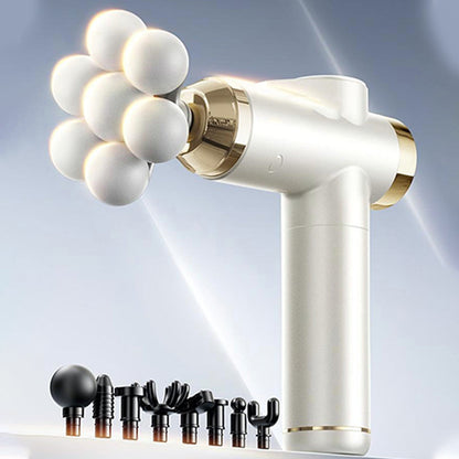 🥳2026 HOT SALE🥳💞50K+ SOLD! 💆♂️🔥 Multi-Head Massage Gun – 7-ball head covers large areas, 46mm deep percussion eases aches & stiffness. 9 heads for full-body relief! 💪✨