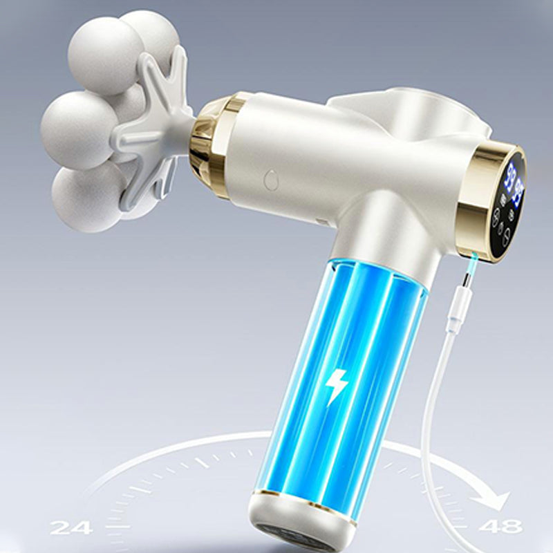 🥳2026 HOT SALE🥳💞50K+ SOLD! 💆♂️🔥 Multi-Head Massage Gun – 7-ball head covers large areas, 46mm deep percussion eases aches & stiffness. 9 heads for full-body relief! 💪✨