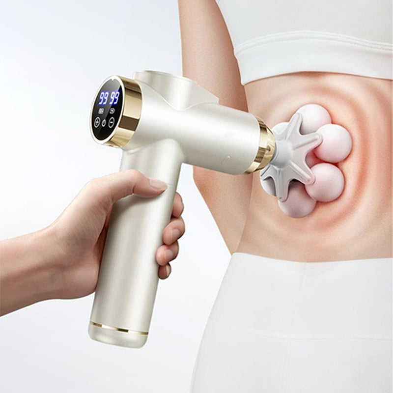 🥳2026 HOT SALE🥳💞50K+ SOLD! 💆♂️🔥 Multi-Head Massage Gun – 7-ball head covers large areas, 46mm deep percussion eases aches & stiffness. 9 heads for full-body relief! 💪✨