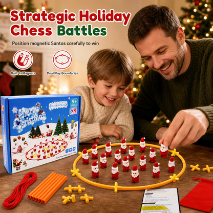 🥳2026 HOT SALE🥳💞50K+ SOLD! 🎅🎲 Christmas Santa Magnetic Chess – magnetic pieces stay put, no more scattered boards. Fun family game night, screen-free! 🎄💚