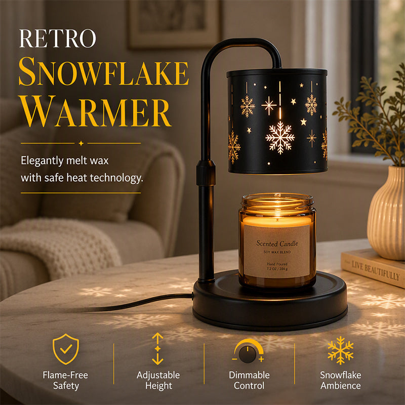 🥳2026 HOT SALE🥳💞50K+ SOLD! ❄️🕯️ 50% OFF! Retro Snowflake Candle Warmer Lamp – flameless melting, adjustable height 25-38cm, carbon steel. Cosy home & bedroom decor! 🏠✨