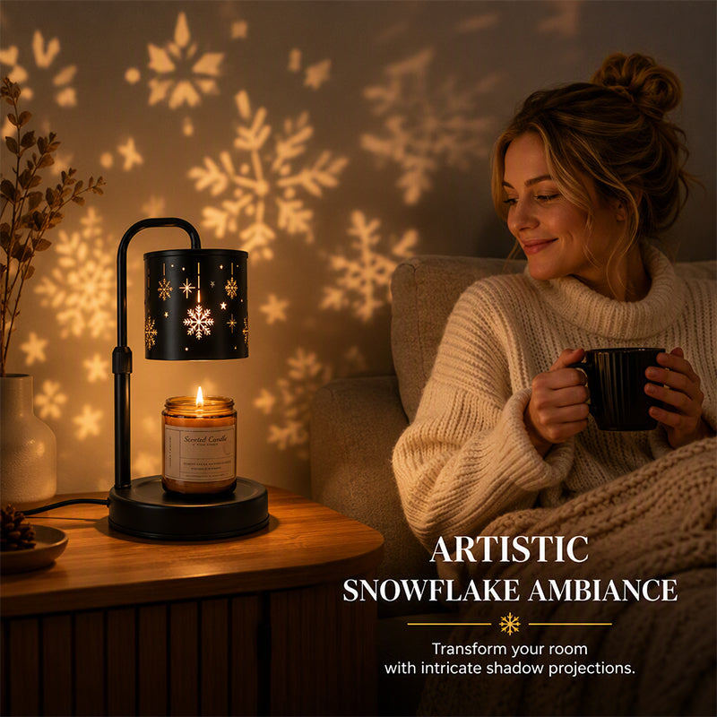 🥳2026 HOT SALE🥳💞50K+ SOLD! ❄️🕯️ 50% OFF! Retro Snowflake Candle Warmer Lamp – flameless melting, adjustable height 25-38cm, carbon steel. Cosy home & bedroom decor! 🏠✨