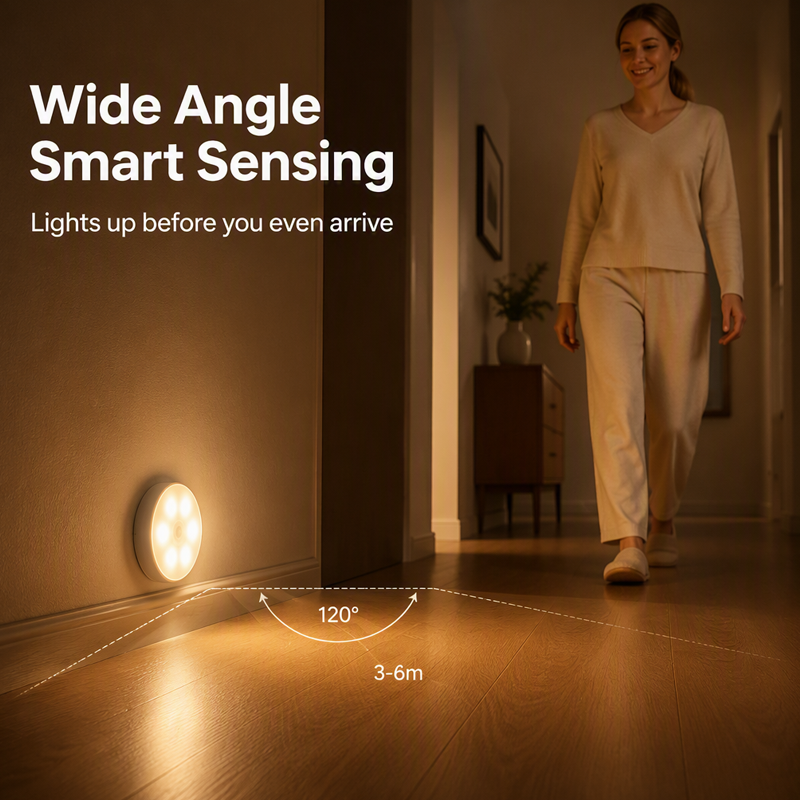 🥳2026 HOT SALE🥳💞50K+ SOLD! 🌙💡 Magnetic Motion Sensor Night Light – auto-on within 3-5m, soft eye-friendly glow. Wireless & rechargeable – safe midnight trips for elderly & kids! 🛡️✅
