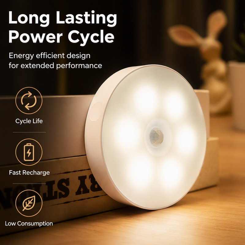 🥳2026 HOT SALE🥳💞50K+ SOLD! 🌙💡 Magnetic Motion Sensor Night Light – auto-on within 3-5m, soft eye-friendly glow. Wireless & rechargeable – safe midnight trips for elderly & kids! 🛡️✅