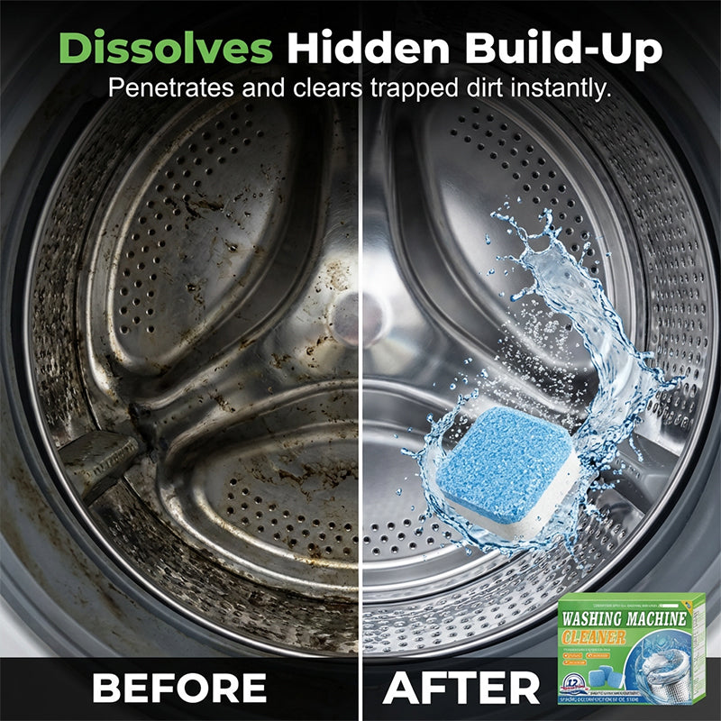 🥳2026 HOT SALE🥳💞50K+ SOLD! 🧺💥 50% OFF! Washing Machine Cleaner Tablets – blast away hidden grime & musty odours. One tablet, hot cycle, fresh clothes every wash. Works in front & top loaders! ✅💚
