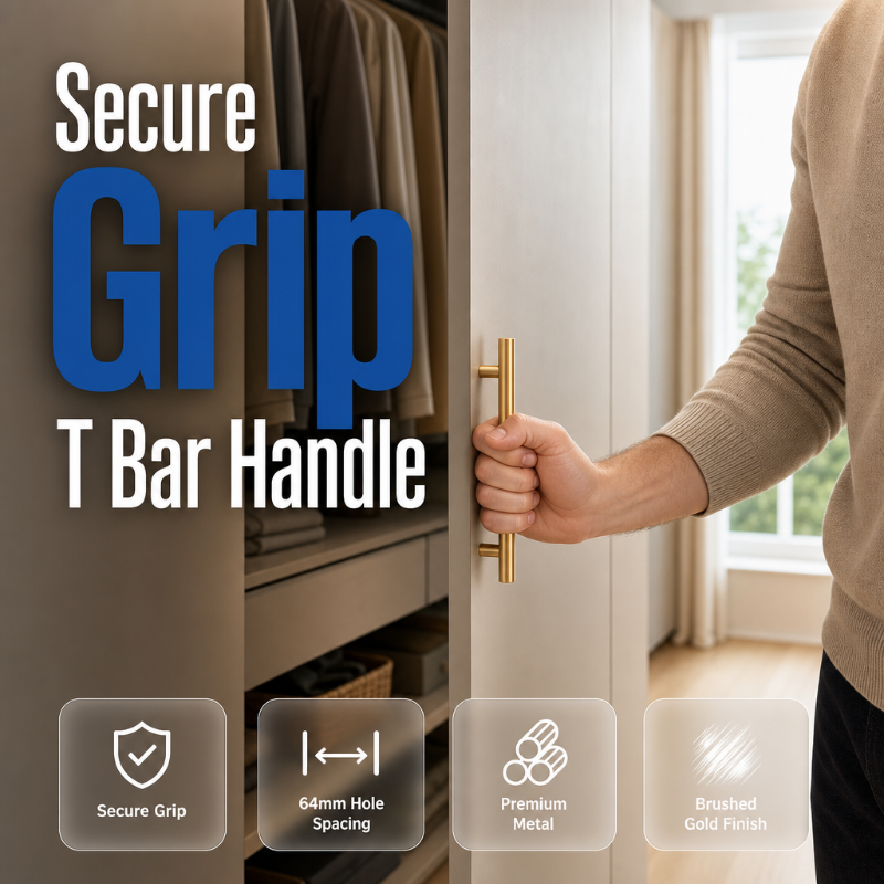 🥳2026 HOT SALE🥳💞50K+ SOLD! 🛠️✨ 50% OFF! Modern Stainless Steel T-Bar Handles – brushed finish, comfortable grip, built to last. Instantly refresh wardrobes & cabinets with a sleek designer look. Easy DIY upgrade! 🚪💪
