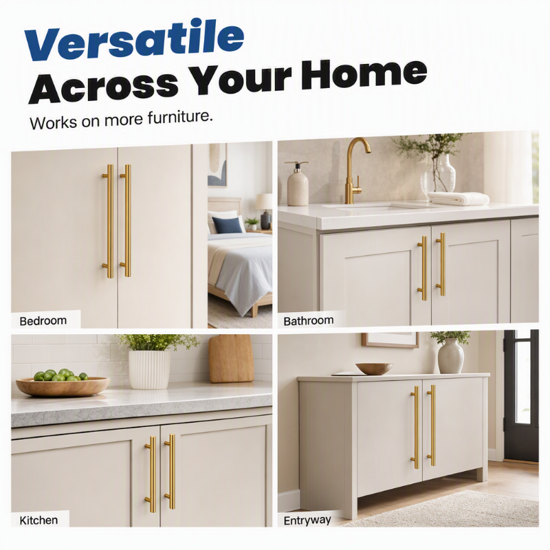 🥳2026 HOT SALE🥳💞50K+ SOLD! 🛠️✨ 50% OFF! Modern Stainless Steel T-Bar Handles – brushed finish, comfortable grip, built to last. Instantly refresh wardrobes & cabinets with a sleek designer look. Easy DIY upgrade! 🚪💪