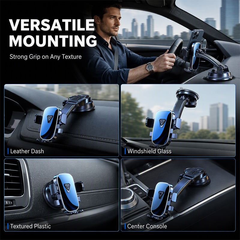 🥳2026 HOT SALE🥳💞50K+ SOLD! 📱🚗 50% OFF! Nano Vacuum Car Phone Holder – relentless grip on any dashboard, 360° folding arm, one-hand auto-lock. No slipping, no glare – safer driving! 🛡️✅