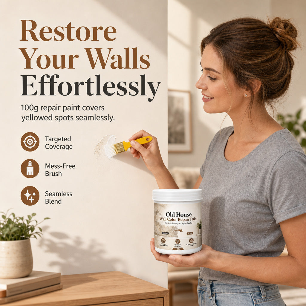 🥳2026 HOT SALE🥳💞50K+ SOLD! 🎨🧱 50% OFF! Wall Repair Touch-Up Paint – creamy high-opacity paste covers yellow stains & scuffs in one coat. 100g pack, 4 simple steps, peel-resistant. Restore walls effortlessly! 🏠✅