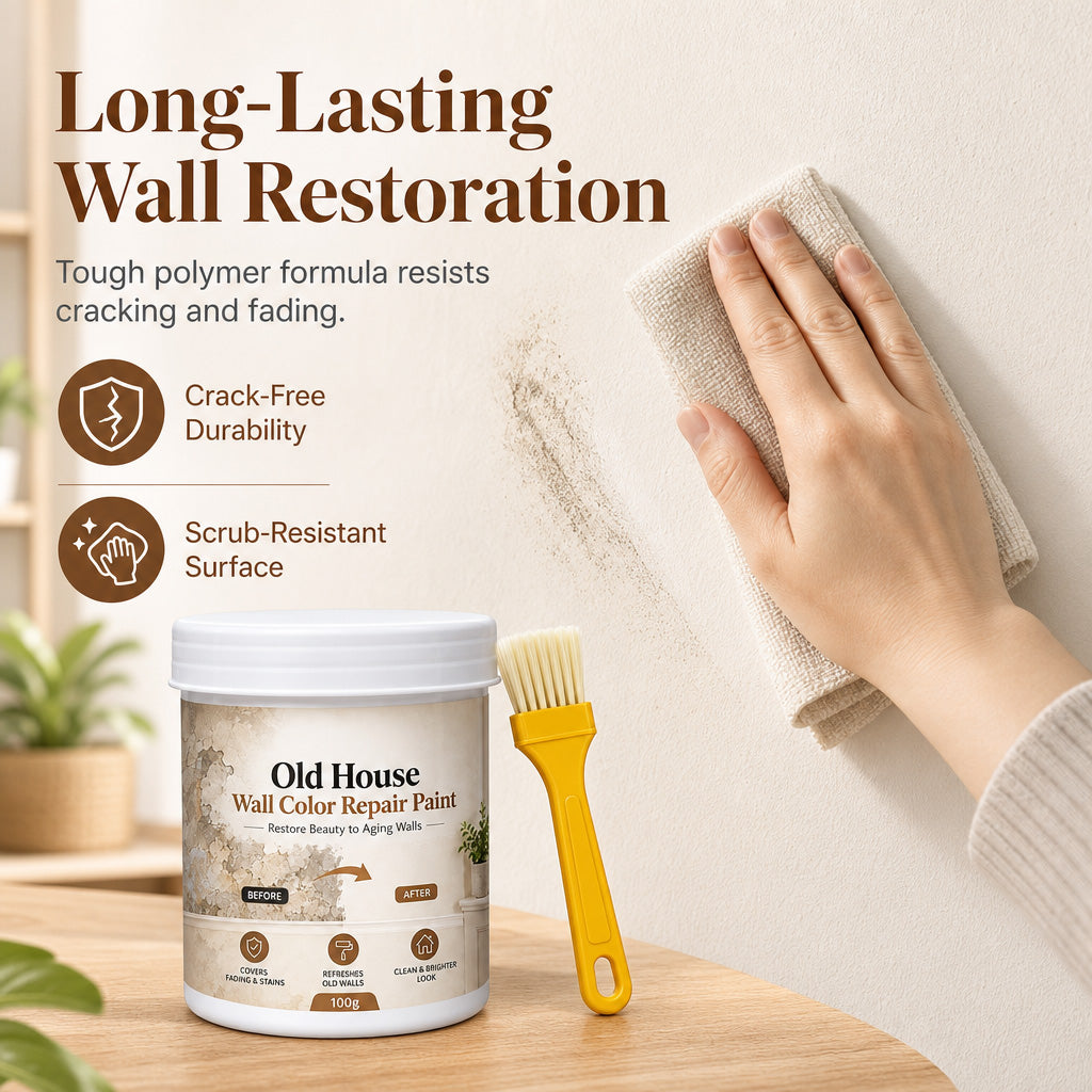 🥳2026 HOT SALE🥳💞50K+ SOLD! 🎨🧱 50% OFF! Wall Repair Touch-Up Paint – creamy high-opacity paste covers yellow stains & scuffs in one coat. 100g pack, 4 simple steps, peel-resistant. Restore walls effortlessly! 🏠✅