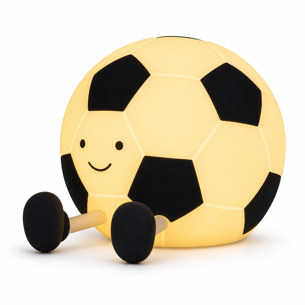 🥳2026 HOT SALE🥳💞50K+ SOLD! ⚽💡 50% OFF! Rechargeable Soccer Night Light – soft glow, tap control, squishy silicone. Kid-safe & soothing for bedtime! 🛡️💚