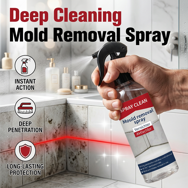 🥳2026 HOT SALE🥳💞50K+ SOLD! 🧴✨ 50% OFF! Multi-Surface Mould & Mildew Remover Spray – deep cleans grout, tiles & walls on contact. Instant visible results, effortless spray! 🏠✅